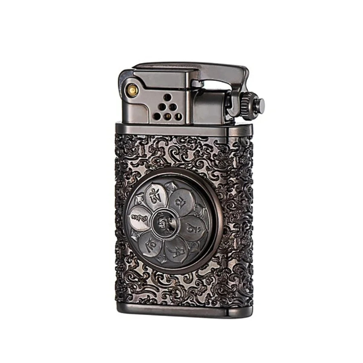 Vintage Style Windproof Gasoline Camping Flint Lighter With Antique Charm For Outdoor Use Everyday Carry