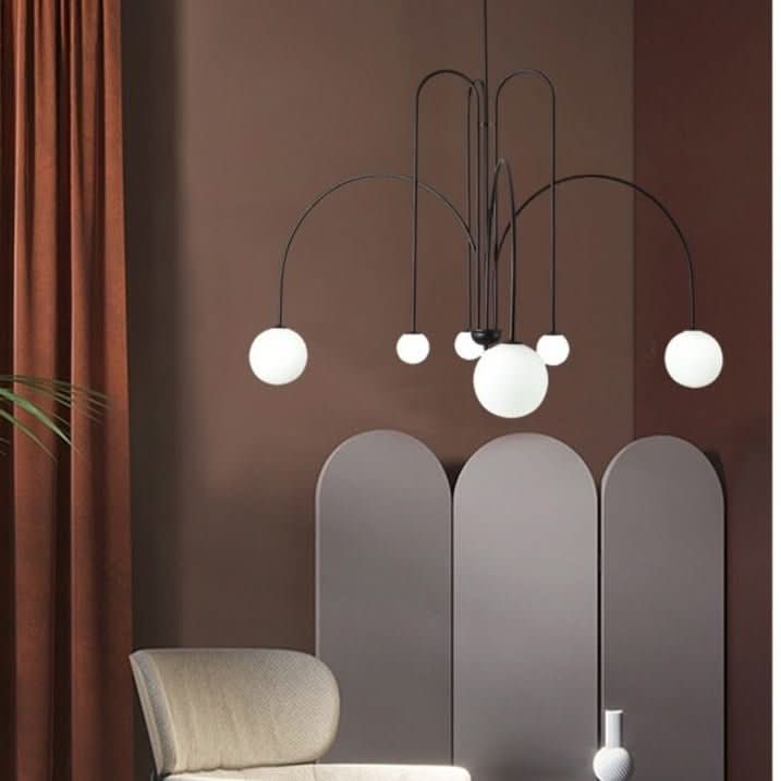 Modern Arc Pendant Chandelier With Iron Curved Light And Elegant Contemporary Ceiling Fixture