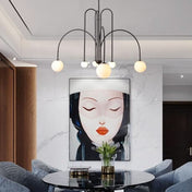 Modern Arc Pendant Chandelier With Iron Curved Light And Elegant Contemporary Ceiling Fixture