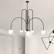 Modern Arc Pendant Chandelier With Iron Curved Light And Elegant Contemporary Ceiling Fixture