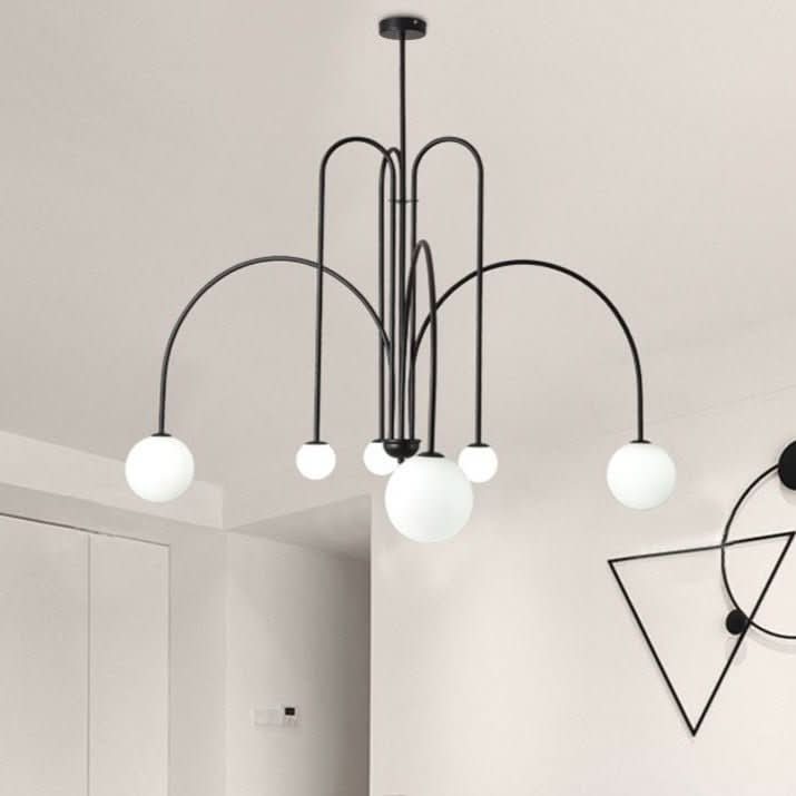 Modern Arc Pendant Chandelier With Iron Curved Light And Elegant Contemporary Ceiling Fixture