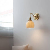 Brass Wall Light Fixture | Vintage Wall Sconces | Elegant Bathroom Wall Lights | Ceramic Wall Lamp | Modern Home Lighting - Zardee 1