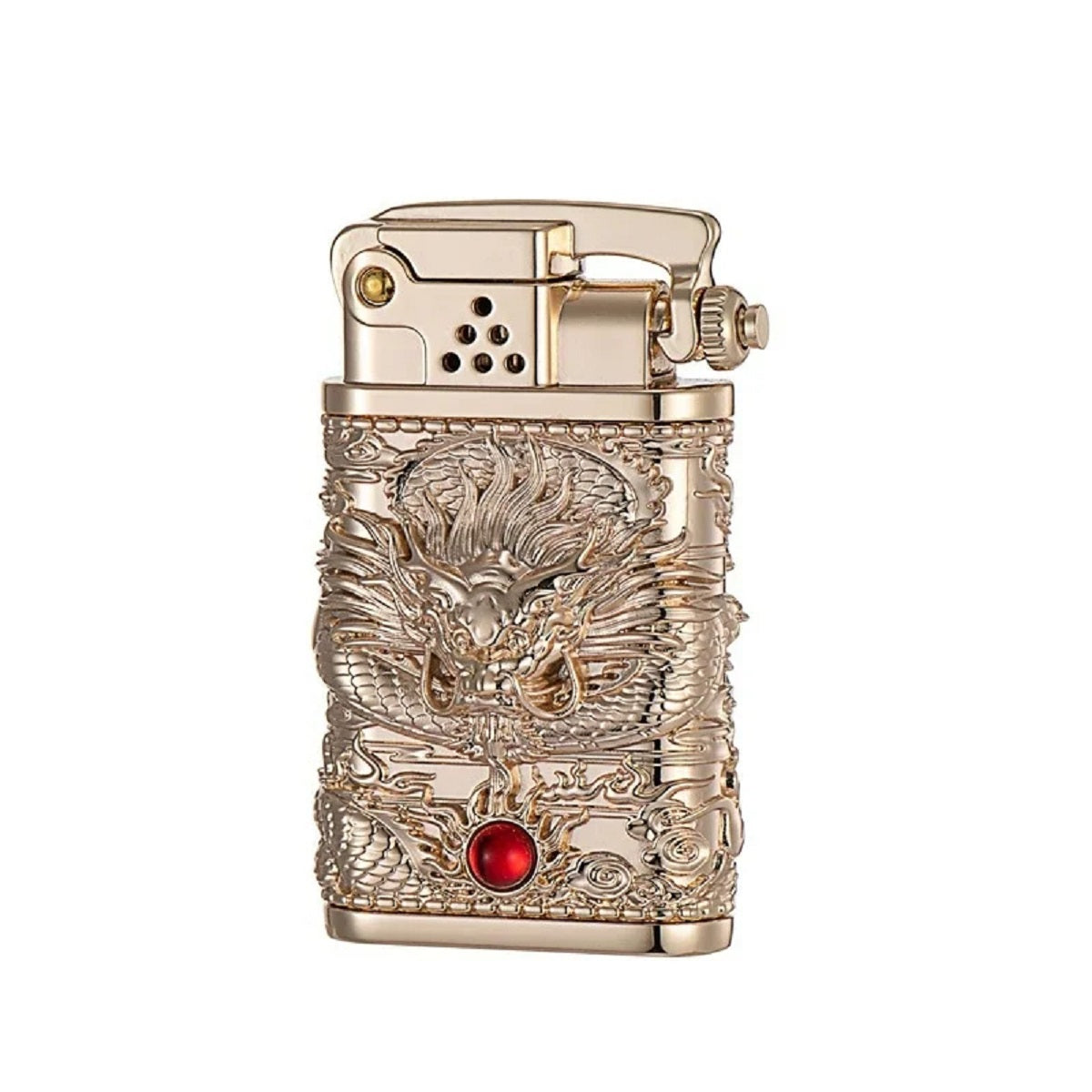 Vintage Style Windproof Gasoline Camping Flint Lighter With Antique Charm For Outdoor Use Everyday Carry