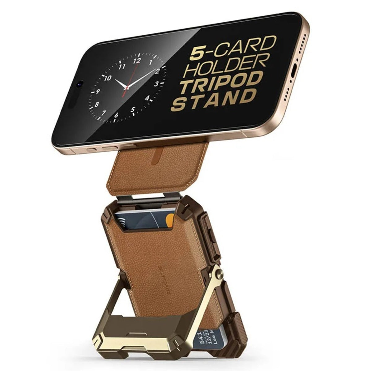 Magnetic Tripod Phone Stand With MagFlex Wallet And Adjustable Holder For iPhone On The Go