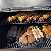 Háromágú rozsdamentes acél BBQ grillnyársak kebab és shish kabob sütéséhez, barbecue kiegészítők
