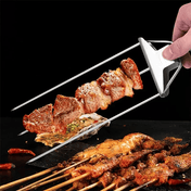 Háromágú rozsdamentes acél BBQ grillnyársak kebab és shish kabob sütéséhez, barbecue kiegészítők