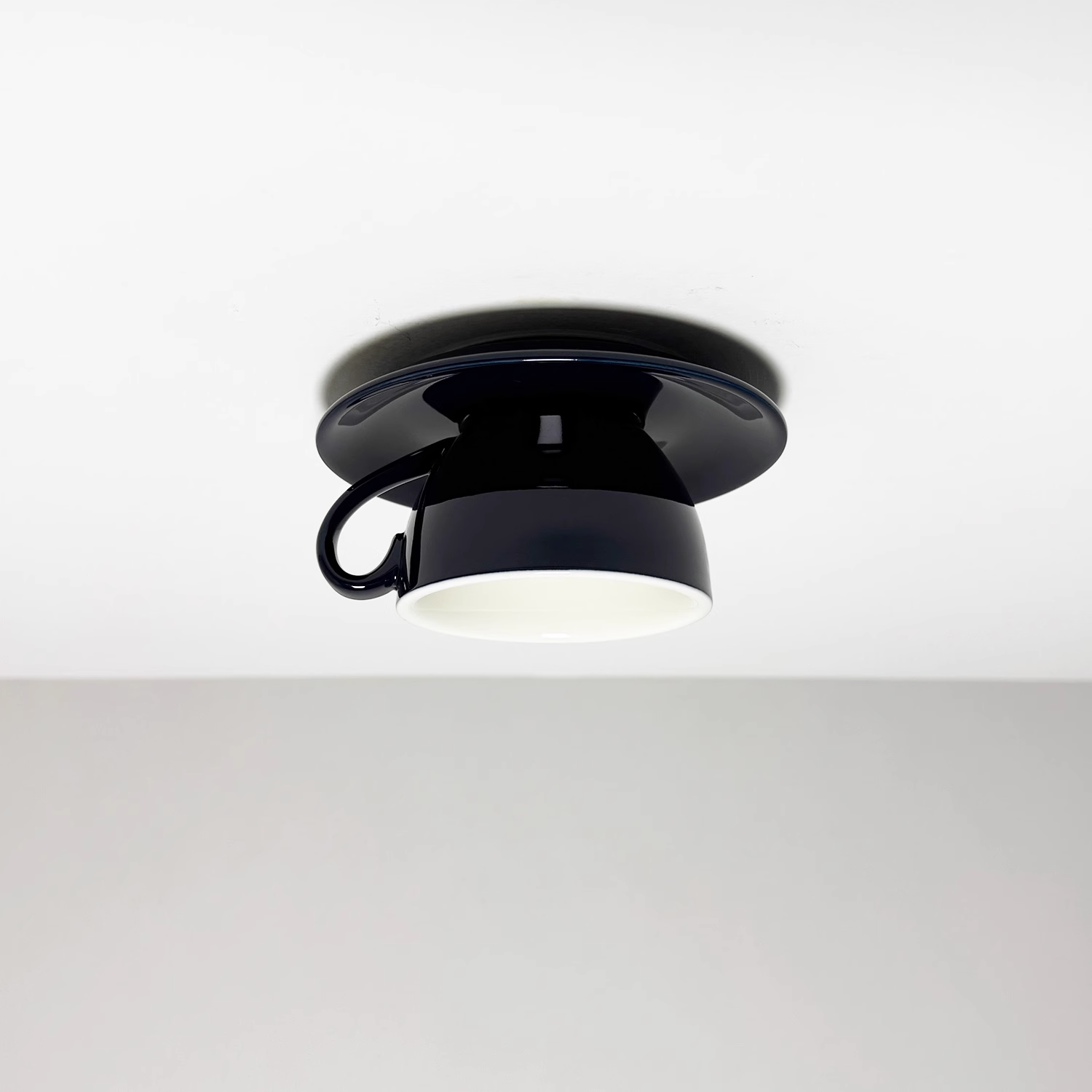 NovaCup Ceramic Coffee Cup Flush Mount Ceiling Light For Modern Living Spaces Available In Cheerful Colors