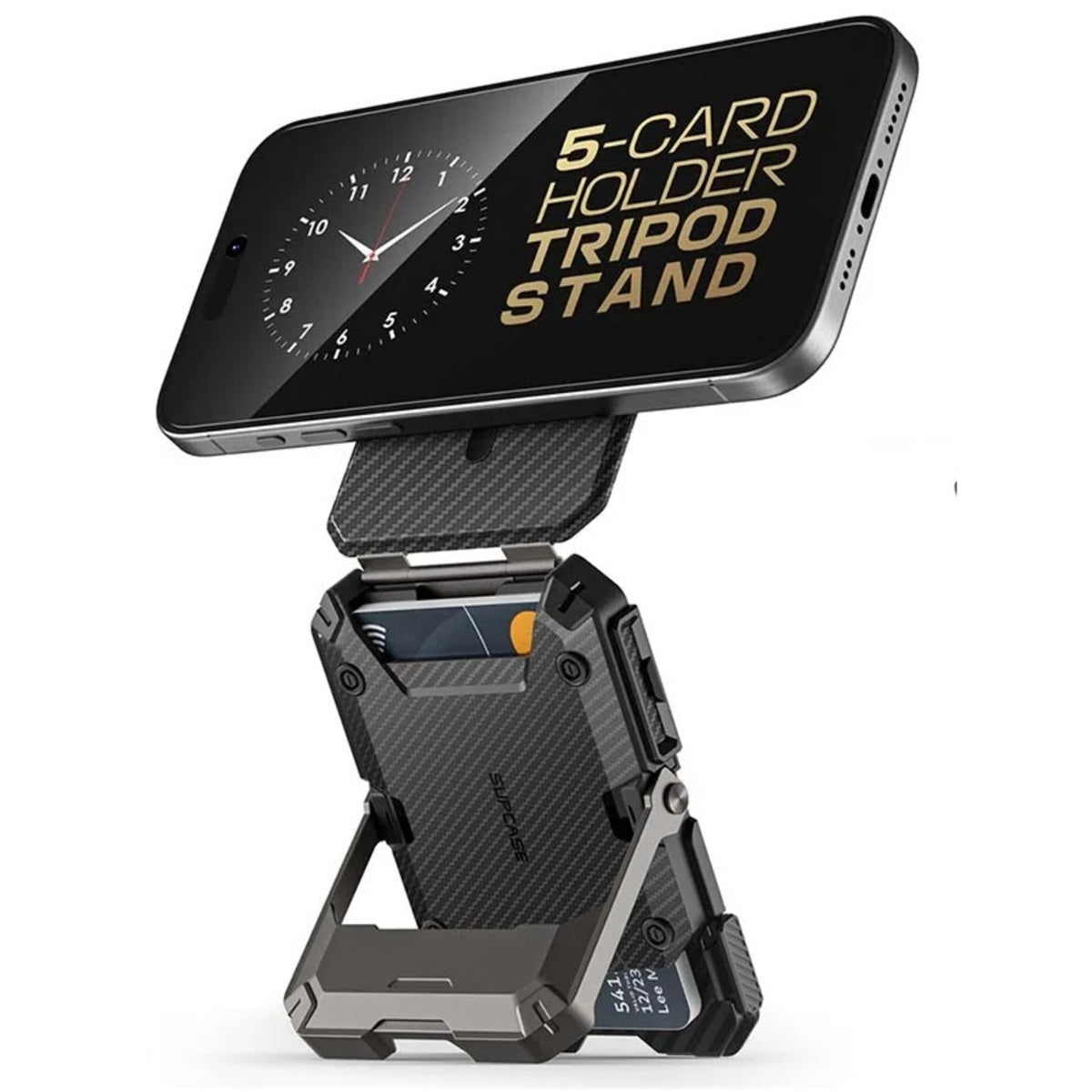 Magnetic Tripod Phone Stand With MagFlex Wallet And Adjustable Holder For iPhone On The Go