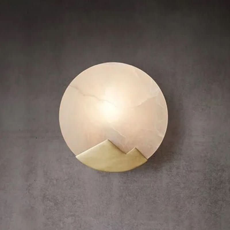 LED Wall Sconce Light Fixture In Copper And Alabaster For Modern Interiors LED Wall Sconce Light Fixture
