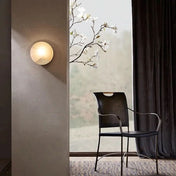 LED Wall Sconce Light Fixture In Copper And Alabaster For Modern Interiors LED Wall Sconce Light Fixture