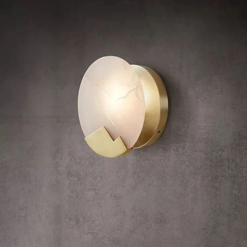 LED Wall Sconce Light Fixture In Copper And Alabaster For Modern Interiors LED Wall Sconce Light Fixture
