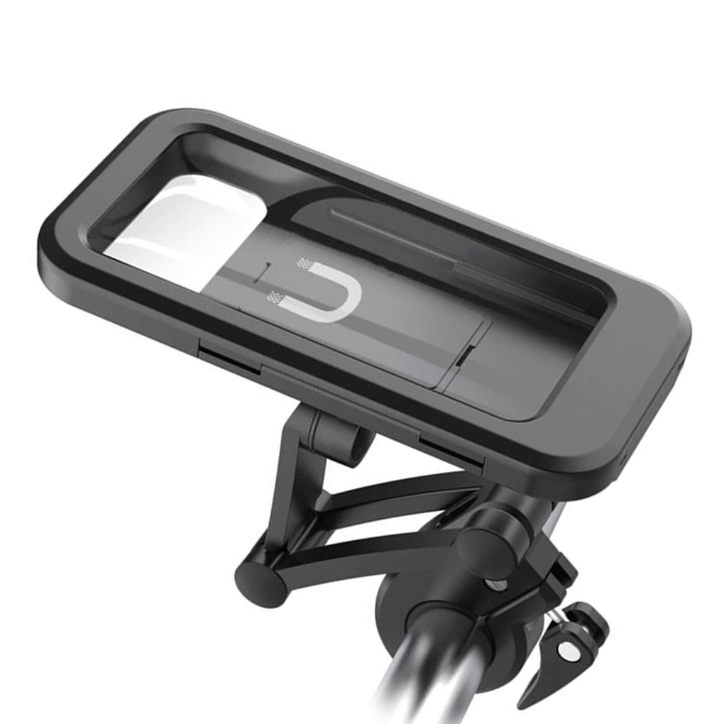 Suporte Dobrável Impermeável para Telemóvel de Bicicleta para Fixação Segura do Smartphone Durante Passeios em Tempo Chuvoso