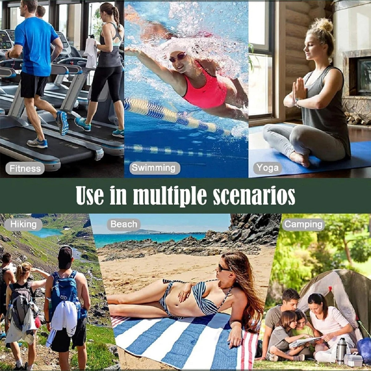 Serviette à séchage rapide magnétique FluxFlex, housse de change portable pour plage, camping et équipement de voyage
