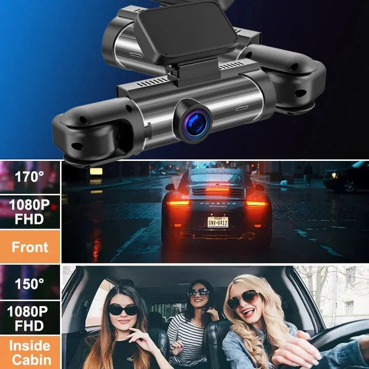HD-kaksoislinssinen autokamera etu- ja takatallennuksella autoille ja päivittäisiin työmatkoihin