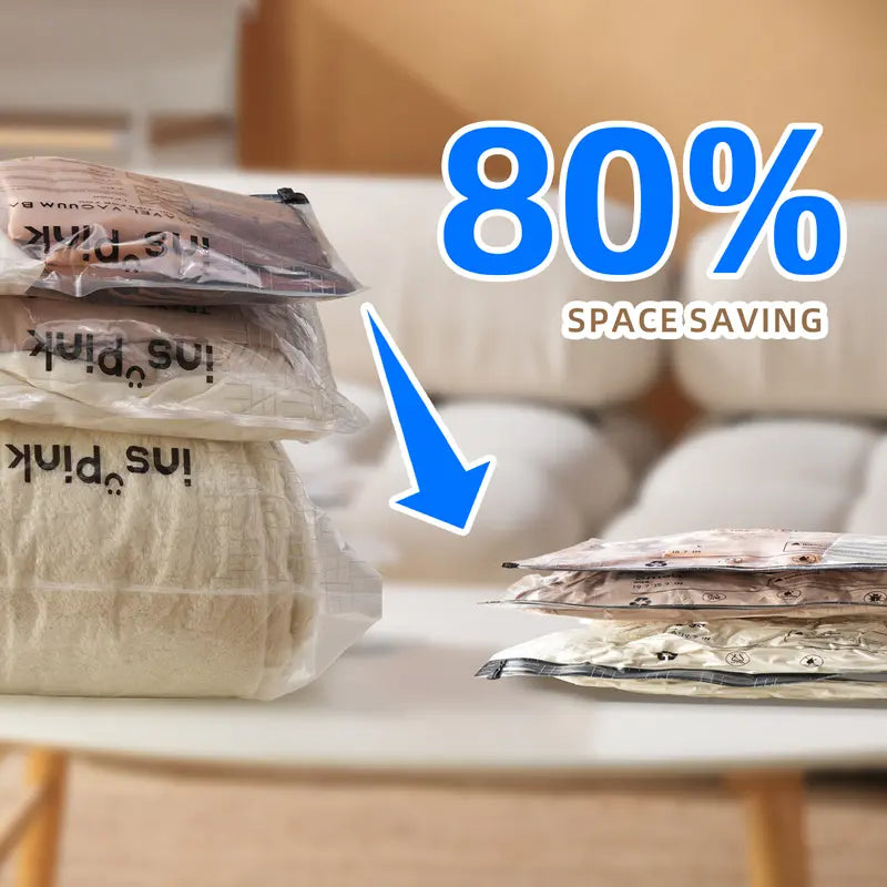 Compact Travel Vacuum Compression Storage Bags For Luggage And Clothing