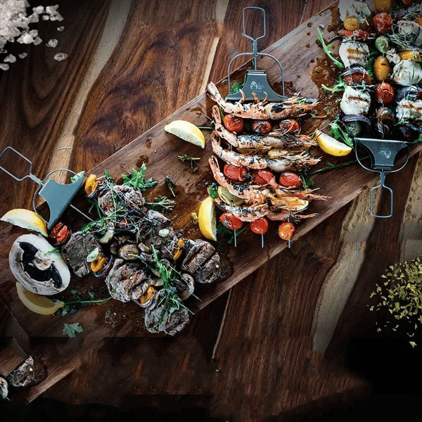 Háromágú rozsdamentes acél BBQ grillnyársak kebab és shish kabob sütéséhez, barbecue kiegészítők