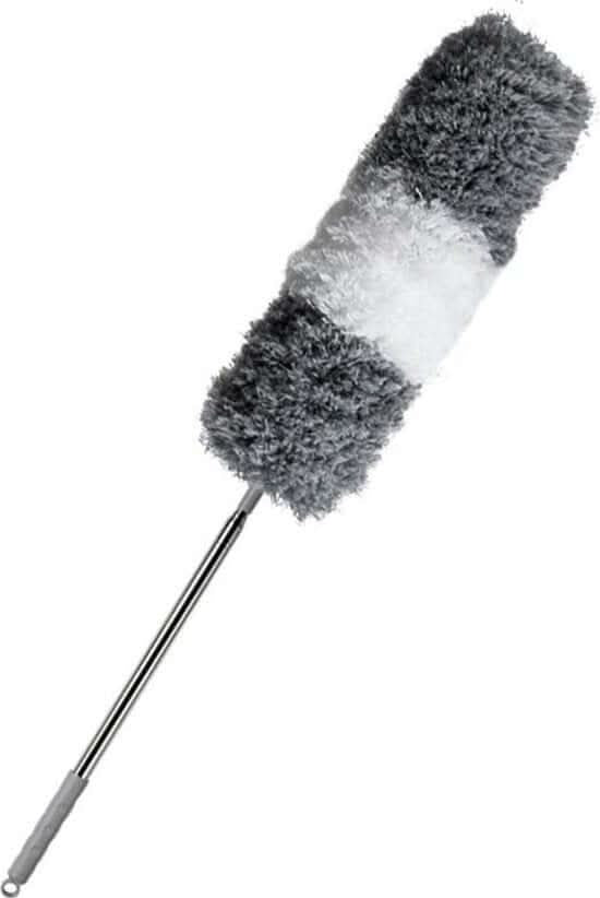 Teleskopisk mikrofiberduster, kan forlænges op til 250 centimeter til at nå høje overflader i alle hjørner