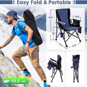 Chaise de camping pliante chauffante avec porte-gobelet, ultra portable et robuste pour usage extérieur