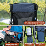 Chaise de camping pliante chauffante avec porte-gobelet, ultra portable et robuste pour usage extérieur