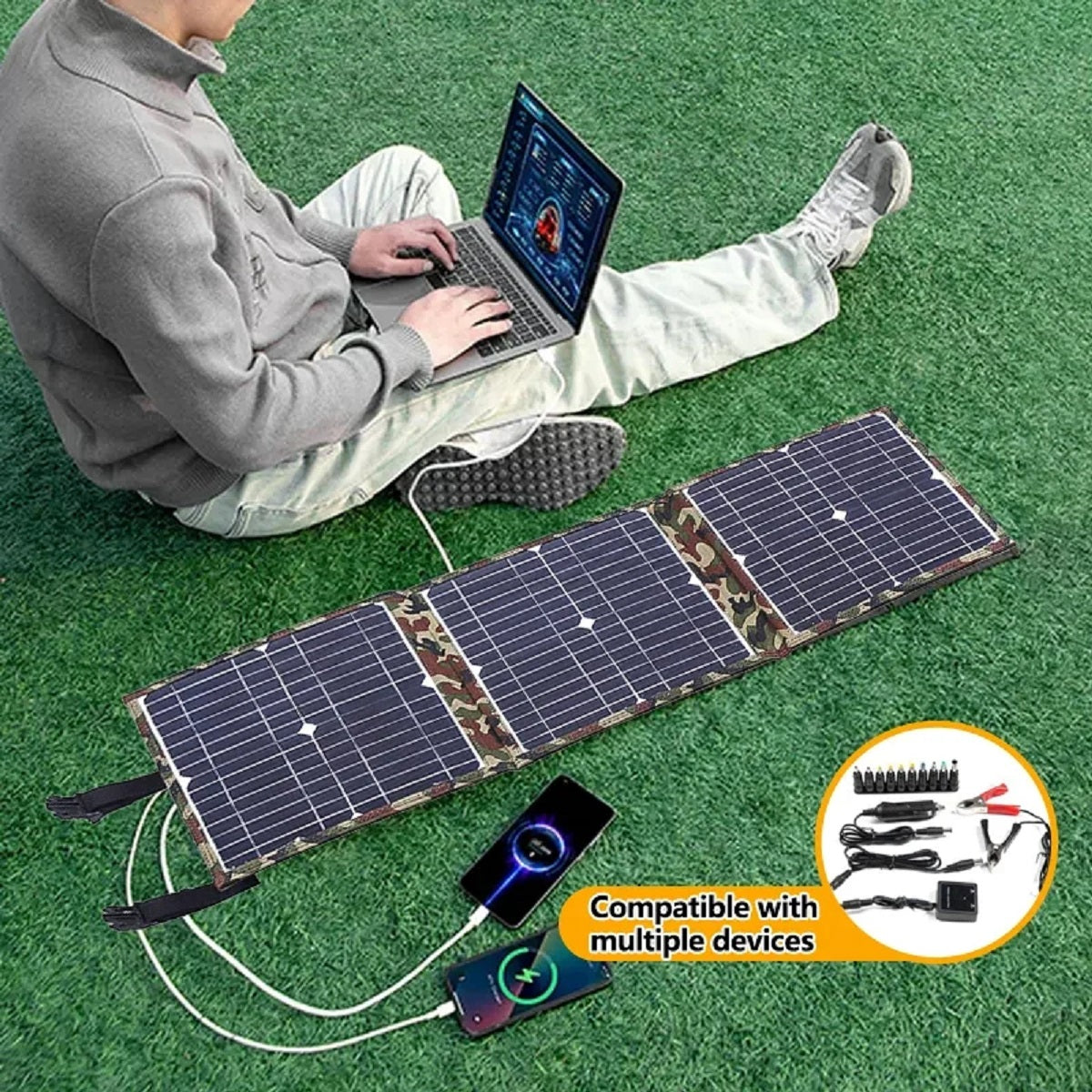 Kit de Estação de Energia com Painel Solar para Campismo e Aventuras ao Ar Livre em Movimento e em Todas as Viagens ao Ar Livre