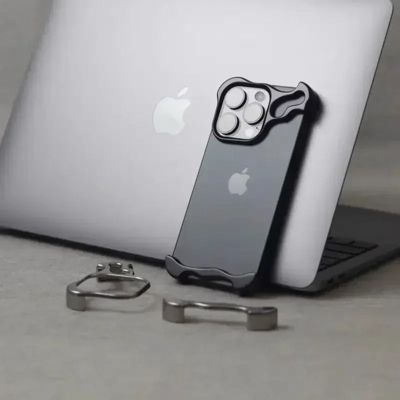 Funda para teléfono con parachoques de aleación de aluminio irregular y suntuosa para NovaPhone, edición premium de accesorio portátil