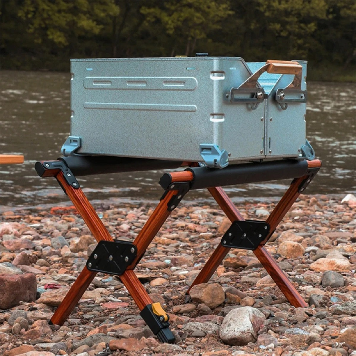 Structure pliable pour glacière avec sac de transport et pieds antidérapants pour aventures de camping où que vous campiez