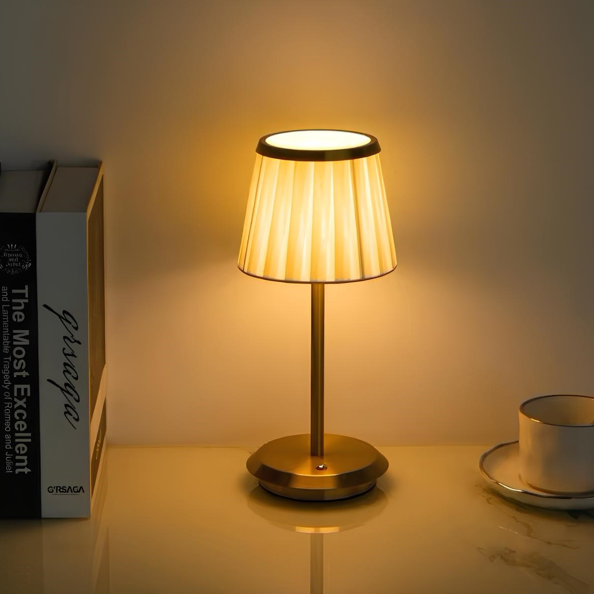 Table Lamp Classic Elegance | Dimmable LED Light | Rechargeable Indoor Outdoor Lamp | Versatile Lighting Fixture | Stylish Home Decor - Zardee-5