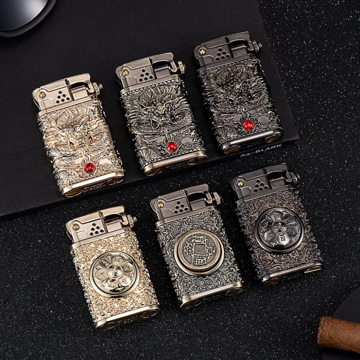 Vintage Style Windproof Gasoline Camping Flint Lighter With Antique Charm For Outdoor Use Everyday Carry