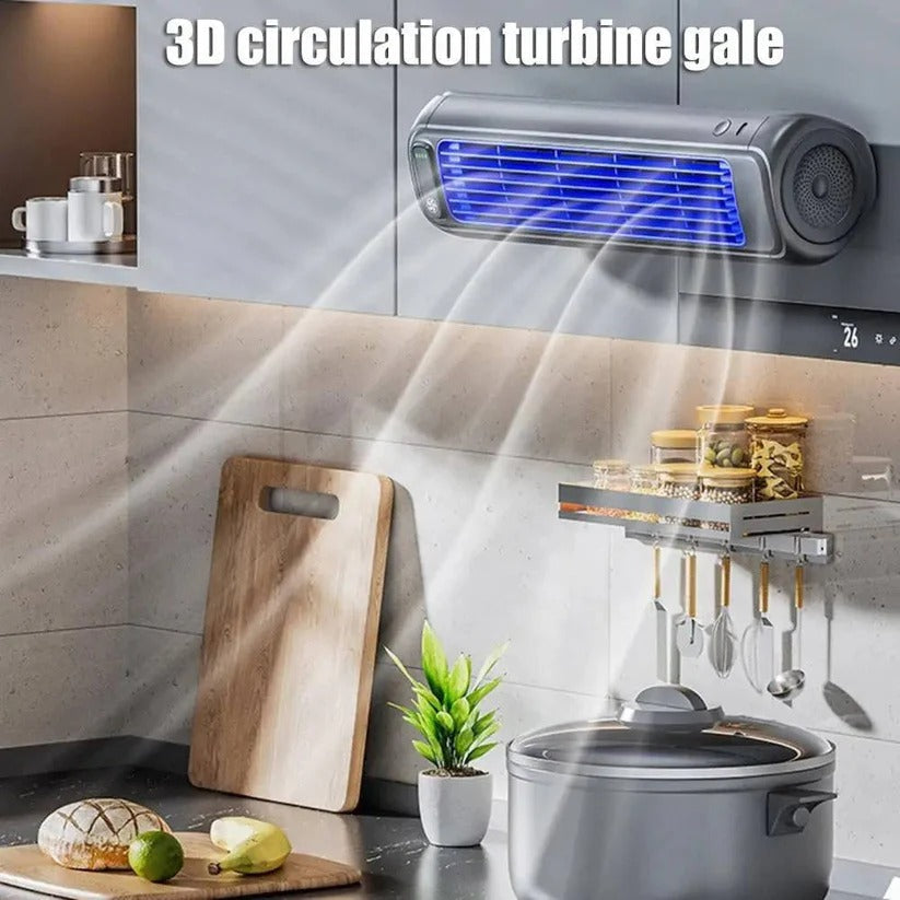 Ventoinha Portátil de Mesa com Três Velocidades, Bateria de 2000mAh e Opção de Montagem na Parede