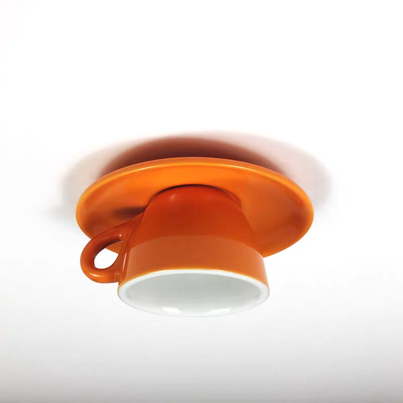 NovaCup Ceramic Coffee Cup Flush Mount Ceiling Light For Modern Living Spaces Available In Cheerful Colors