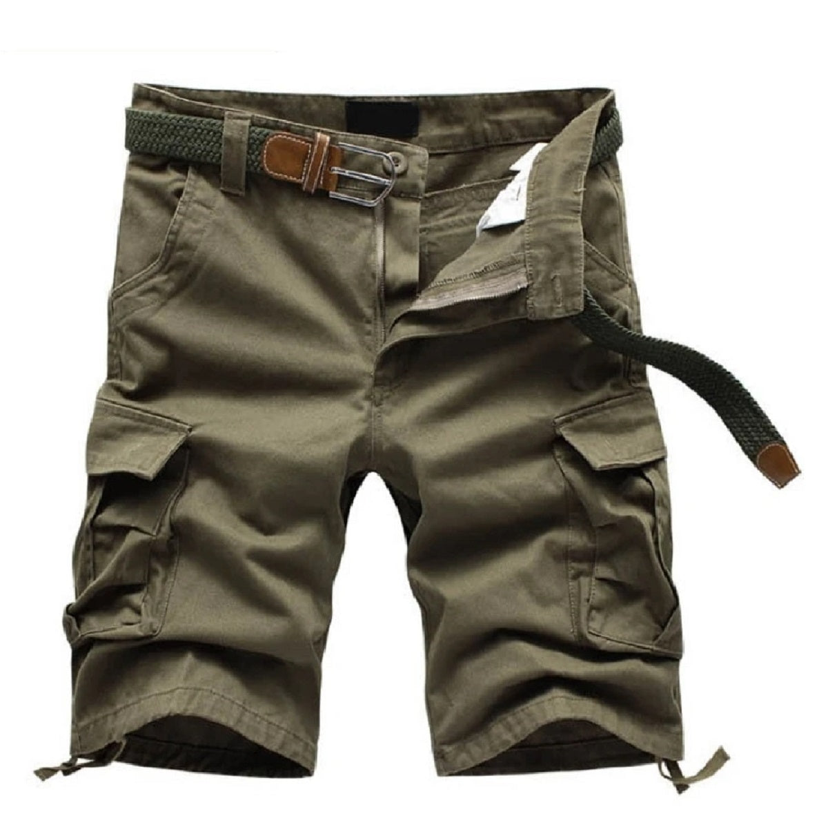 Herrshorts i rutig strandstil för avslappnad sommarbruk med militärinspirerad design – redo för vardagen