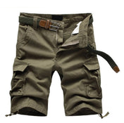 Herrshorts i rutig strandstil för avslappnad sommarbruk med militärinspirerad design – redo för vardagen