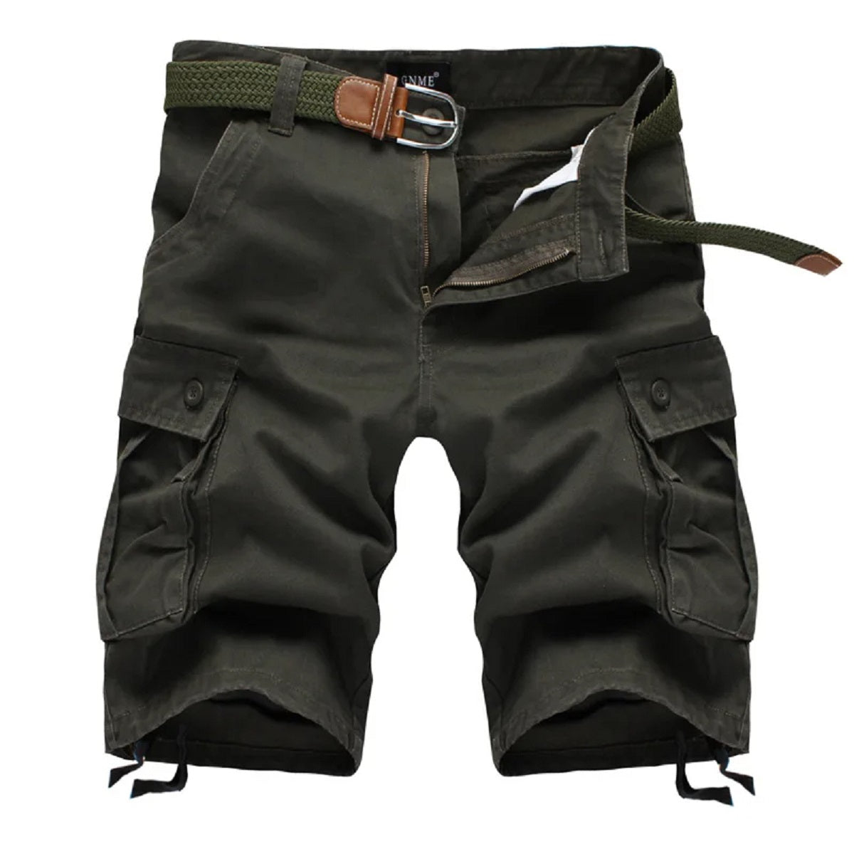 Herrshorts i rutig strandstil för avslappnad sommarbruk med militärinspirerad design – redo för vardagen