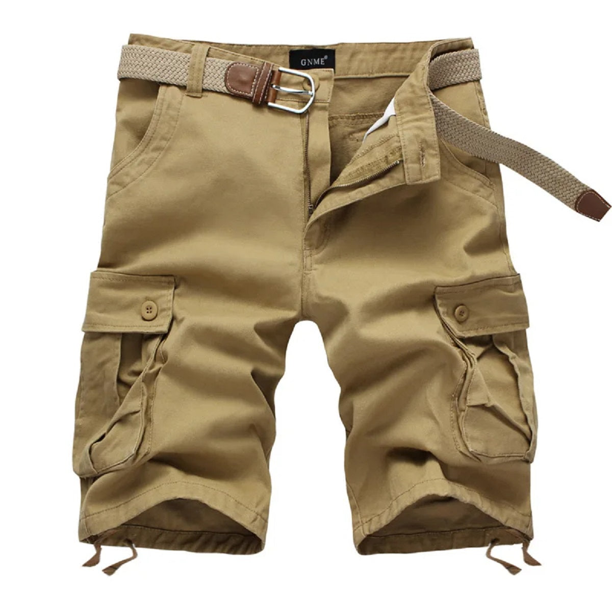 Herrshorts i rutig strandstil för avslappnad sommarbruk med militärinspirerad design – redo för vardagen