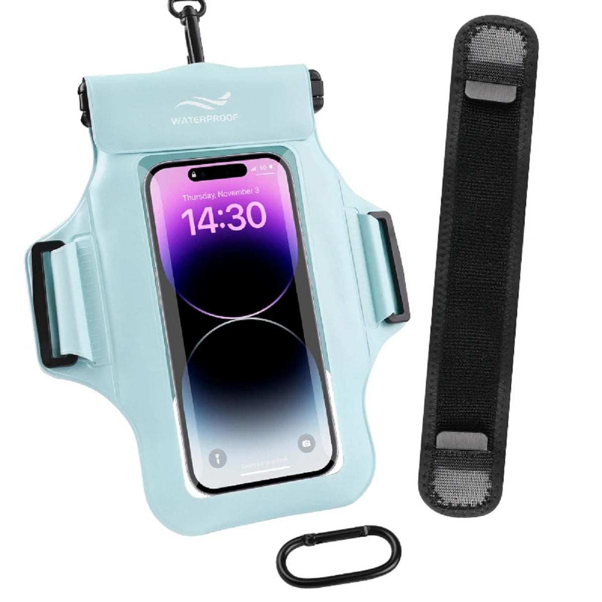 Étui brassard étanche pour téléphone avec sangle amovible pour activités nautiques en plein air partout