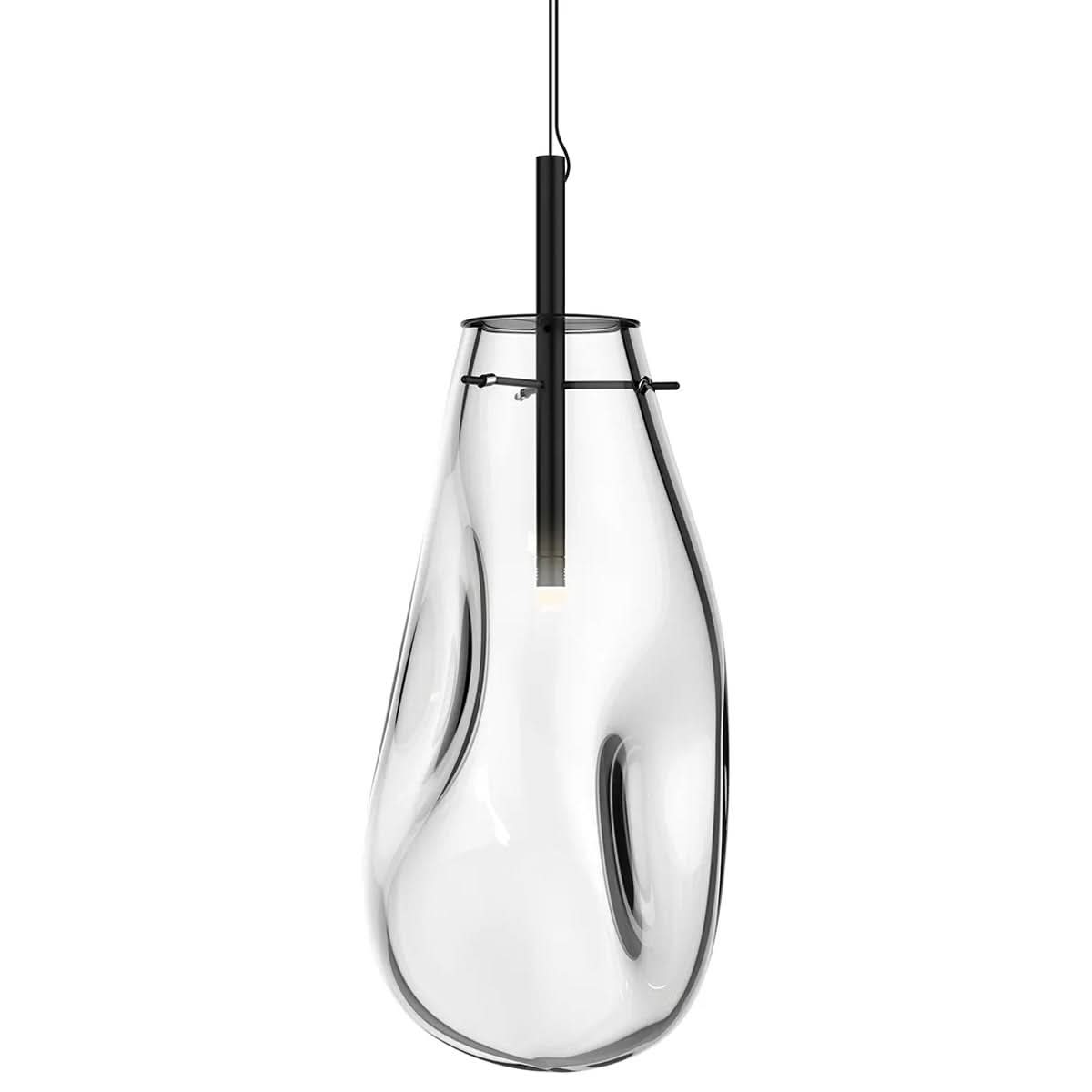 Suspension LED contemporaine avec abat-jour en verre pour intérieurs modernes et espaces de vie élégants