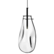 Suspension LED contemporaine avec abat-jour en verre pour intérieurs modernes et espaces de vie élégants