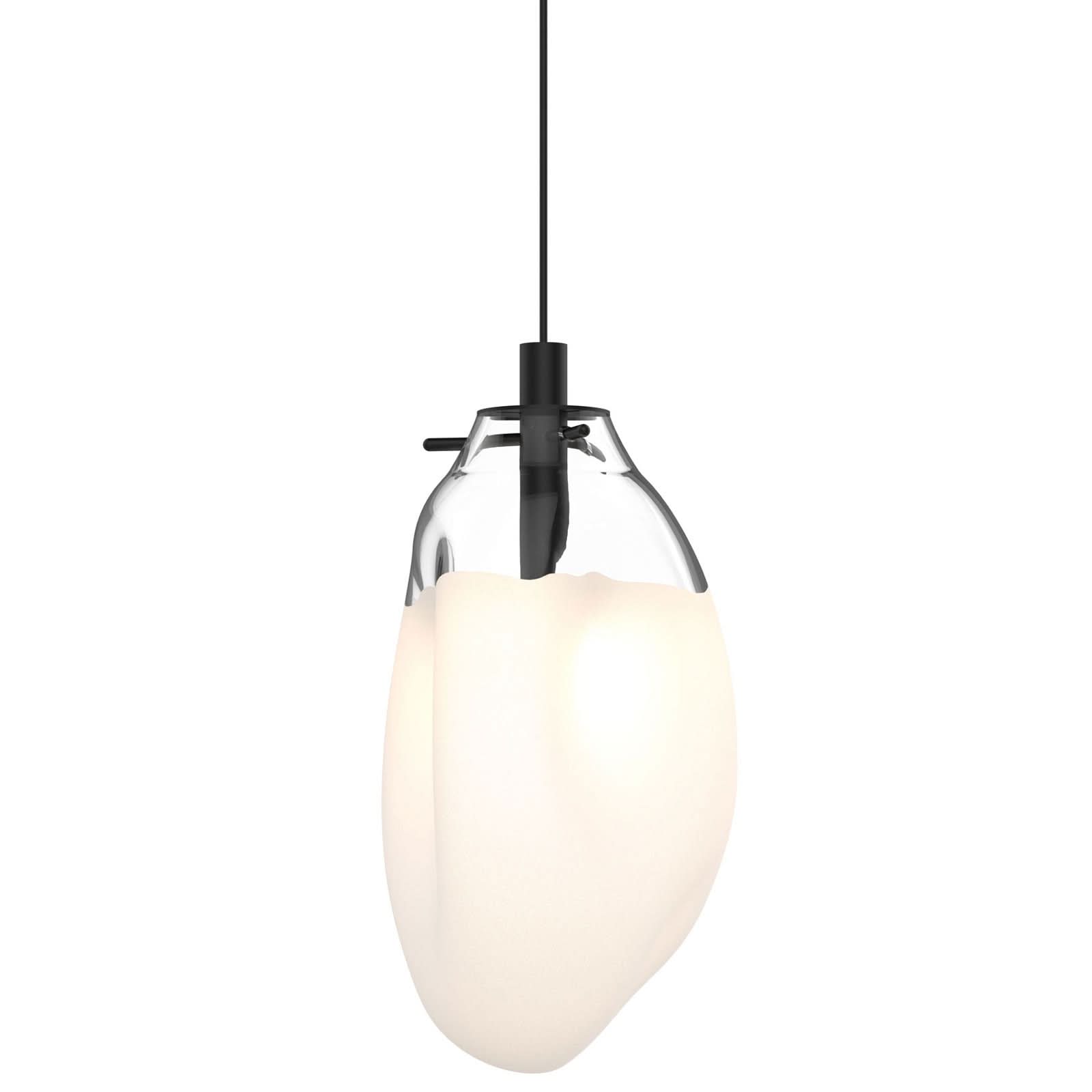 Suspension LED contemporaine avec abat-jour en verre pour intérieurs modernes et espaces de vie élégants
