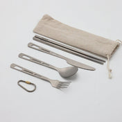 Set de couverts de camping légers en titane et coutellerie utilitaire pour la randonnée et les repas en plein air