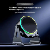 Altavoz Bluetooth con carga inalámbrica, soporte giratorio para teléfono y cargador inductivo para uso diario