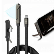 Καλώδιο Γρήγορης Φόρτισης USB-C σε USB-C με Σχεδιασμό Γωνιακού Αγκώνα και Αναδιπλούμενη Βάση Στήριξης Κινητού
