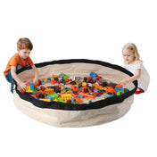 Sac de rangement deux-en-un pour jouets et tapis de jeu avec organiseur portable à cordon pour les jouets de vos enfants