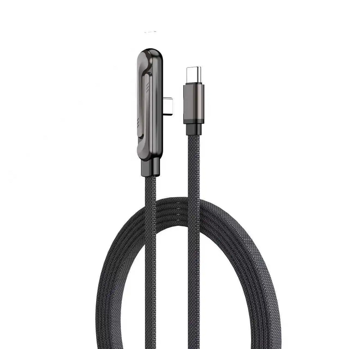 Καλώδιο Γρήγορης Φόρτισης USB-C σε USB-C με Σχεδιασμό Γωνιακού Αγκώνα και Αναδιπλούμενη Βάση Στήριξης Κινητού