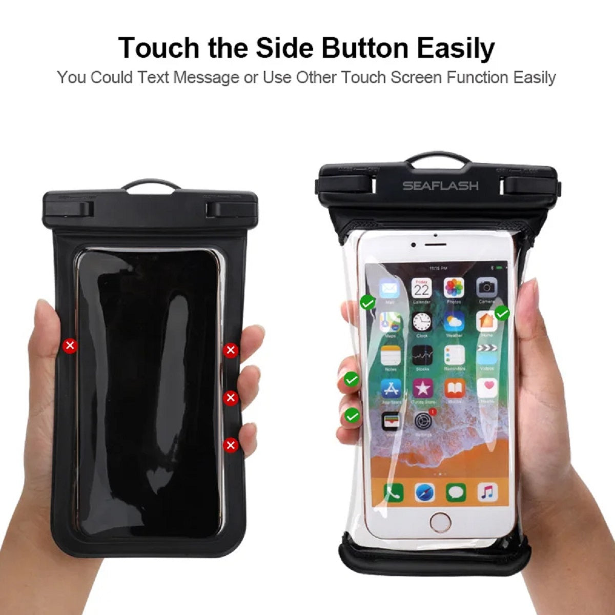 Custodia Impermeabile OceanGuard per Telefono con Borsa Subacquea Anti-Caduta e Accesso Touchscreen per Nuoto e Immersioni