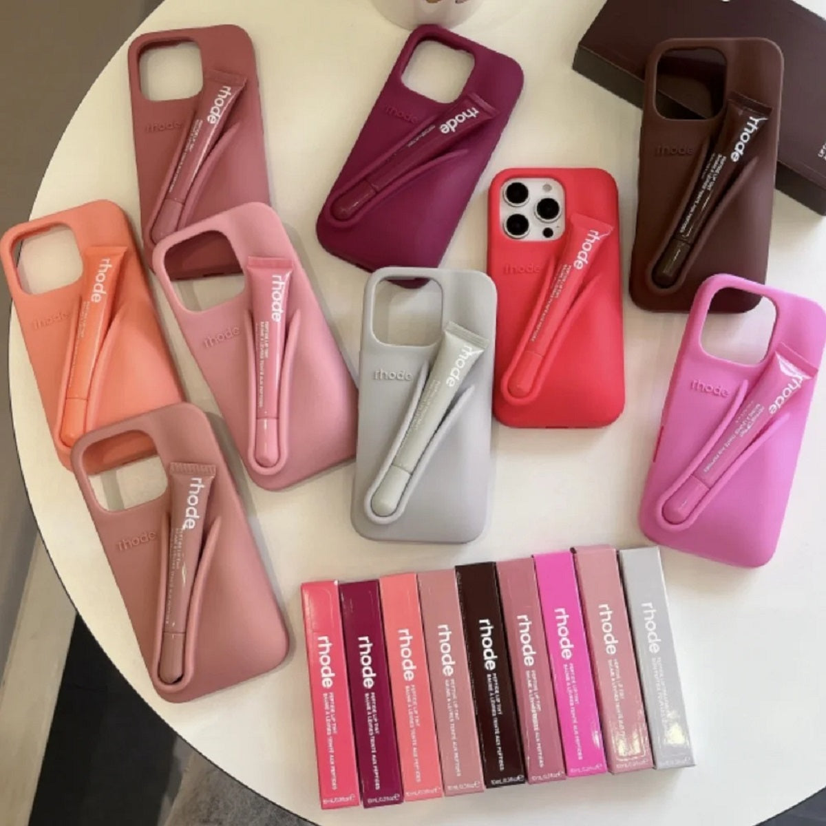 GleamCase Lip Gloss Telefoncover Gør Det Selv Silikone Læbestiftcover Kun Til iPhone-modeller