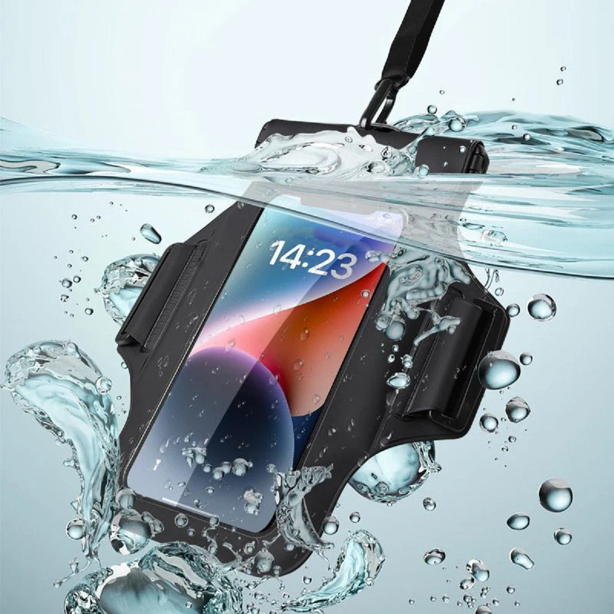 Étui brassard étanche pour téléphone avec sangle amovible pour activités nautiques en plein air partout