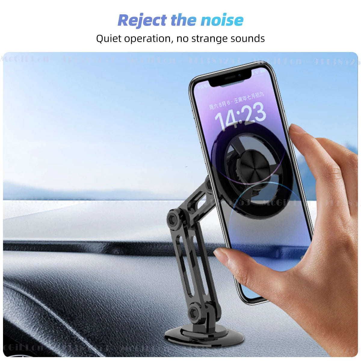 Support de téléphone de voiture magnétique ApexFlex 720 degrés avec fixation métallique pour ventilation et support pliable