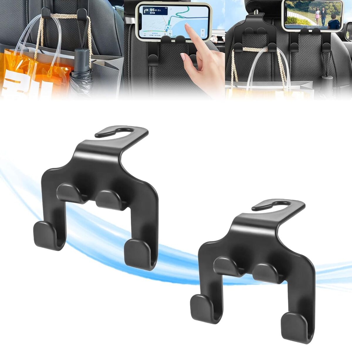 Crochet de siège arrière pour voiture, support de téléphone avec fixation sur appuie-tête pour appareils mobiles dans les véhicules aujourd'hui