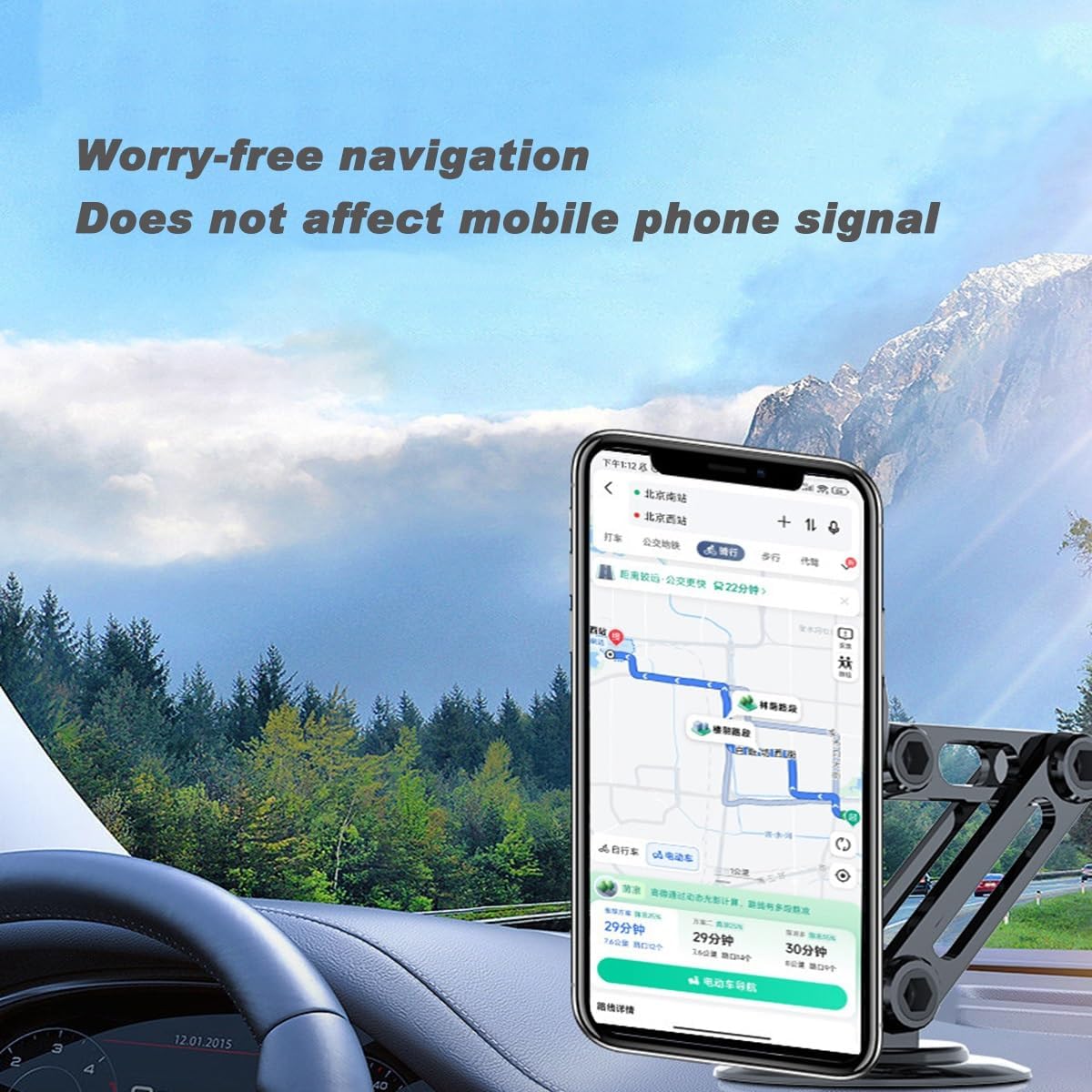 Support de téléphone de voiture magnétique ApexFlex 720 degrés avec fixation métallique pour ventilation et support pliable
