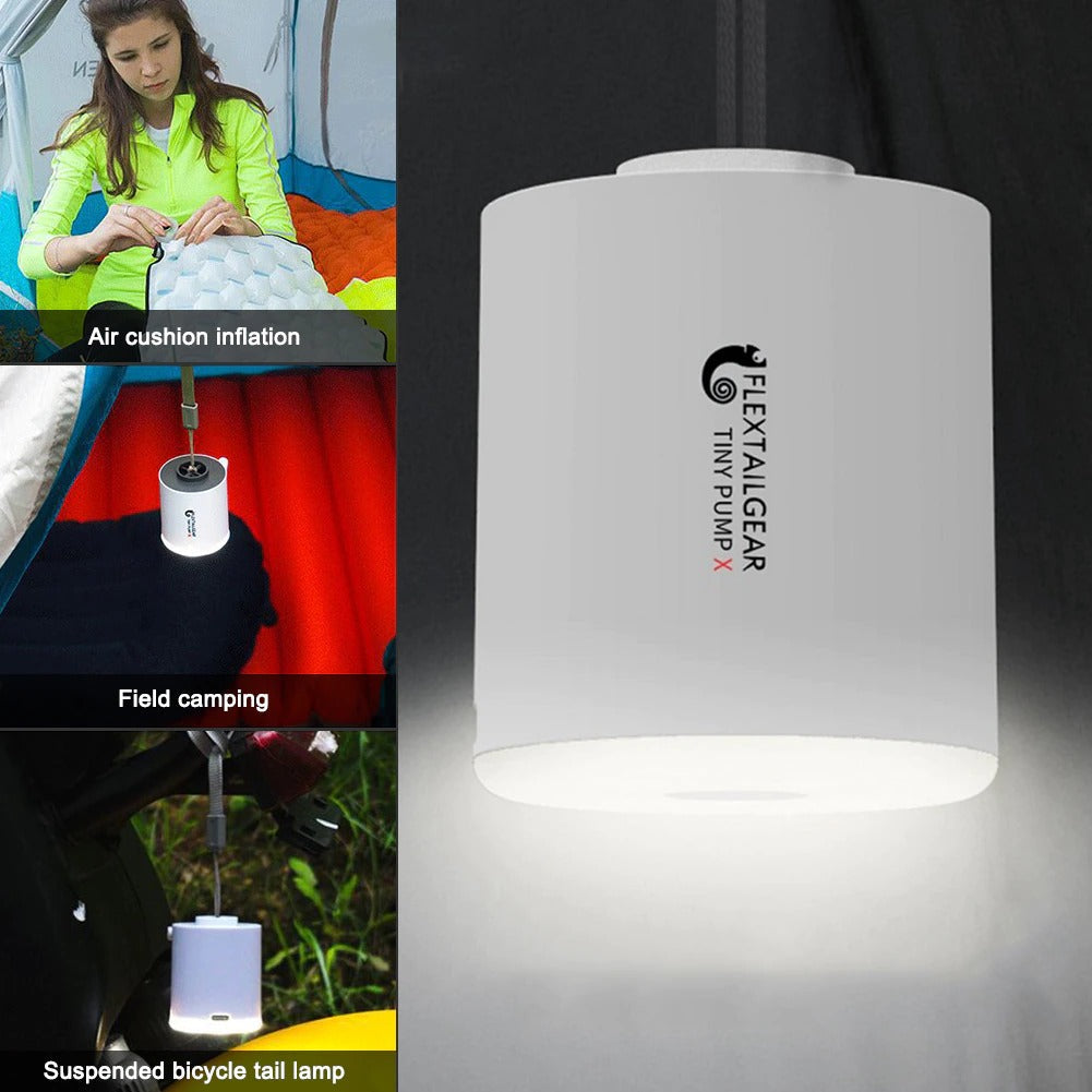 Pompe à air ultra compacte et lanterne pour voyage et plein air, gonfleur et lampe de poche